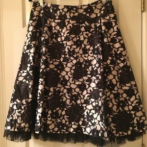 Talbots skirt- black and ivory, size 10